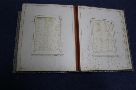 A Victorian morocco bound photograph album, 11.5 x 9.5in.